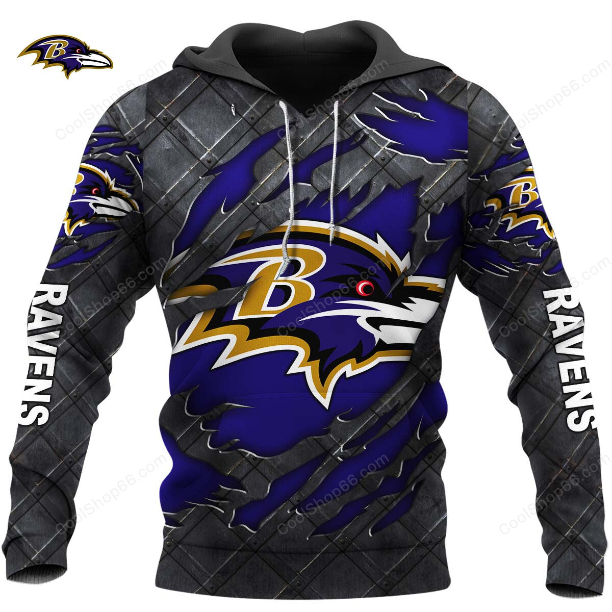 Baltimore Ravens Black Metal Design Shirt