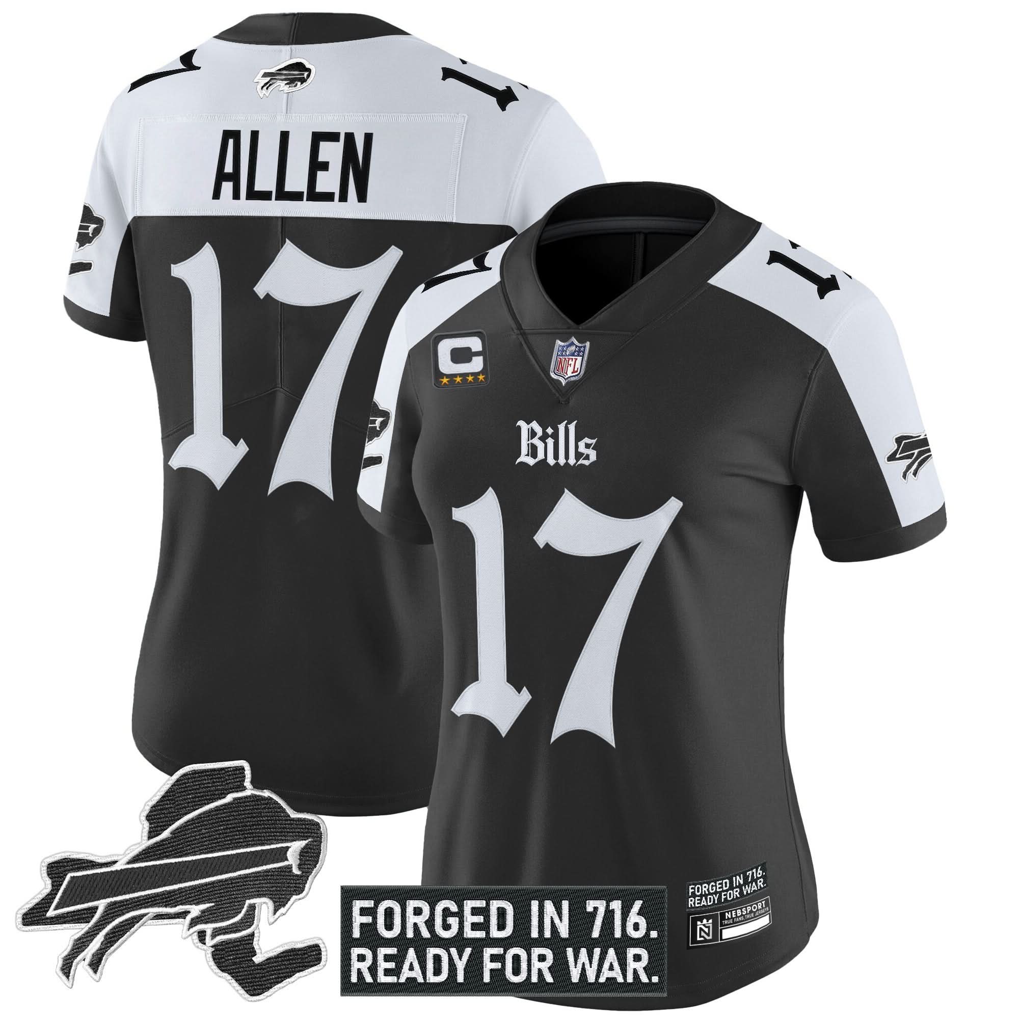 Women's Buffalo Bills 'Gothic Cold Front Edition' Vapor Limited Jersey - All Stitched