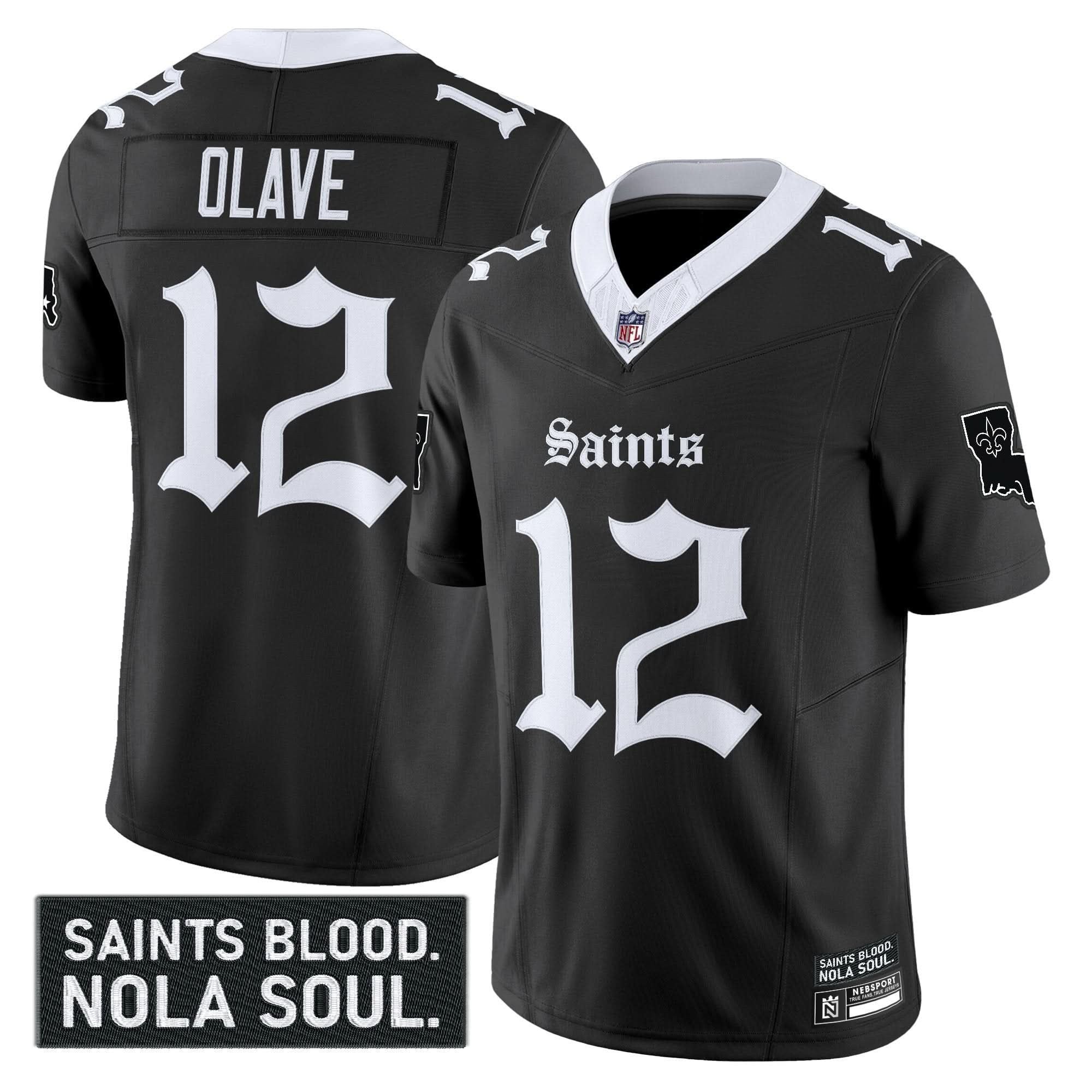 New Orleans Saints 'Gothic Vieux CarrÃ© Edition' Vapor Jersey - All Stitched