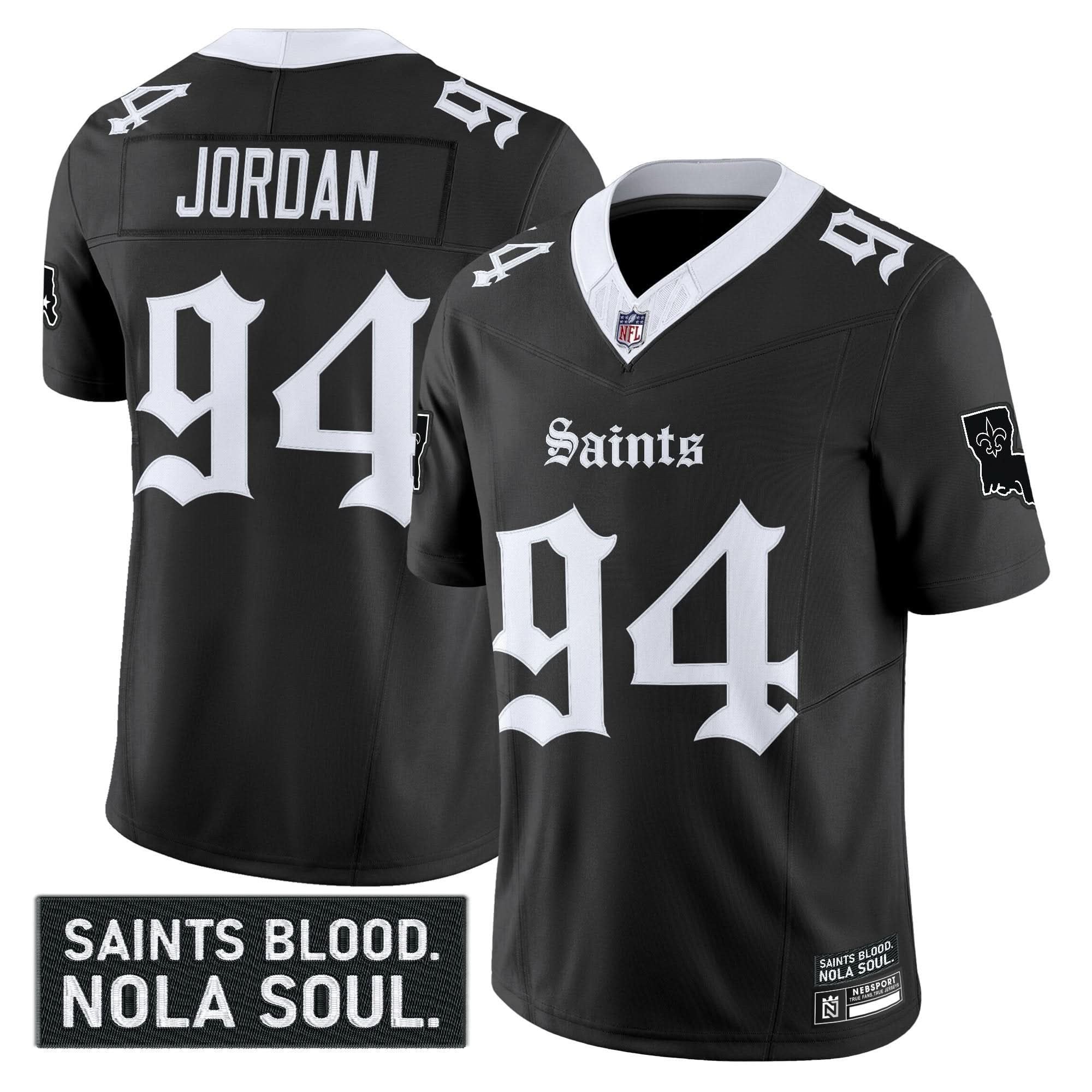 New Orleans Saints 'Gothic Vieux CarrÃ© Edition' Vapor Jersey - All Stitched