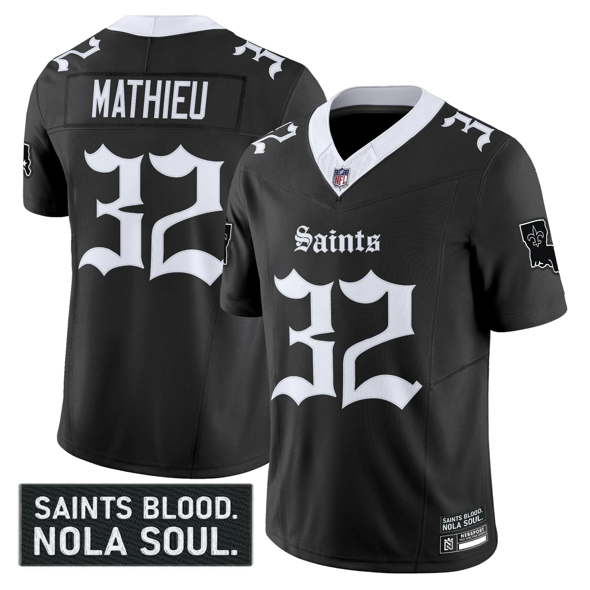 New Orleans Saints 'Gothic Vieux CarrÃ© Edition' Vapor Jersey - All Stitched