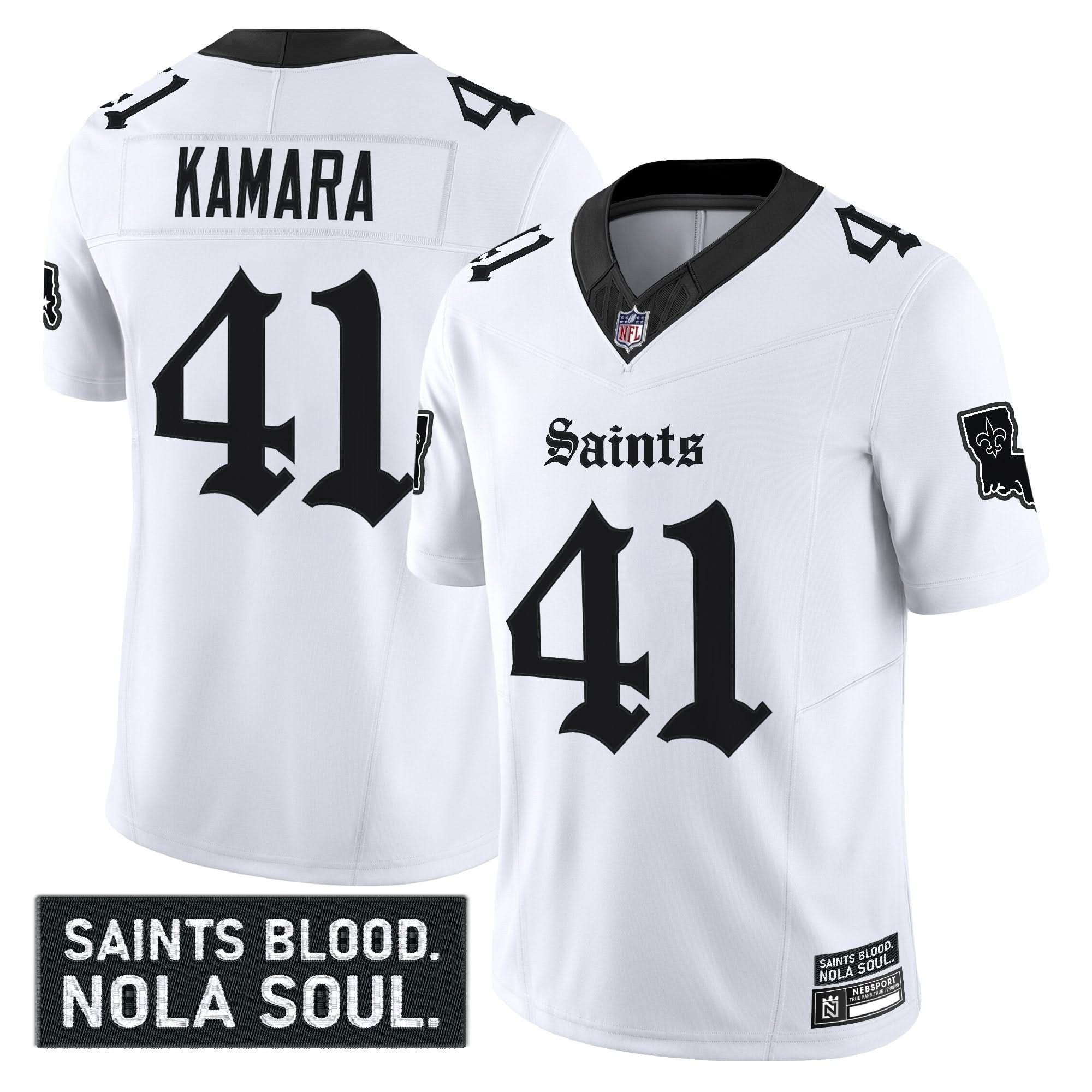 New Orleans Saints 'Gothic Vieux CarrÃ© Edition' Vapor Jersey - All Stitched