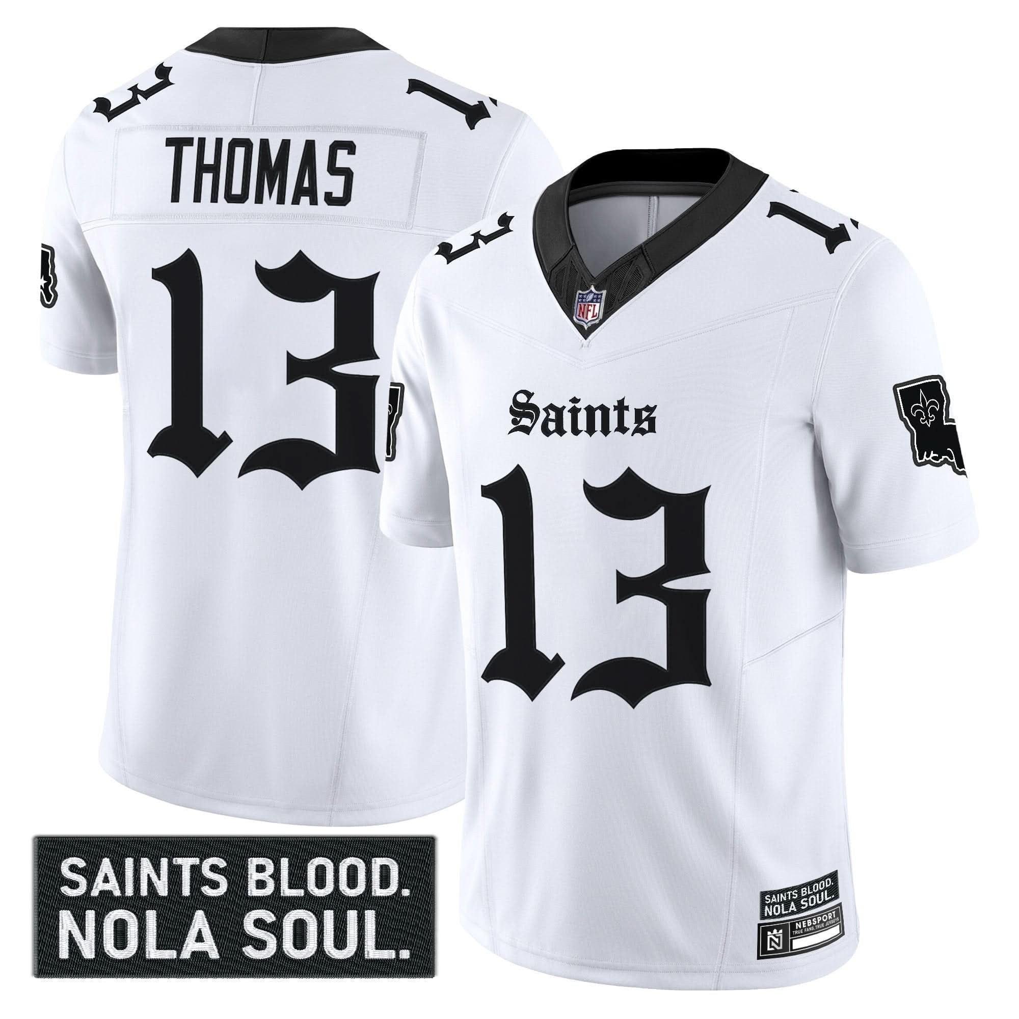 New Orleans Saints 'Gothic Vieux CarrÃ© Edition' Vapor Jersey - All Stitched