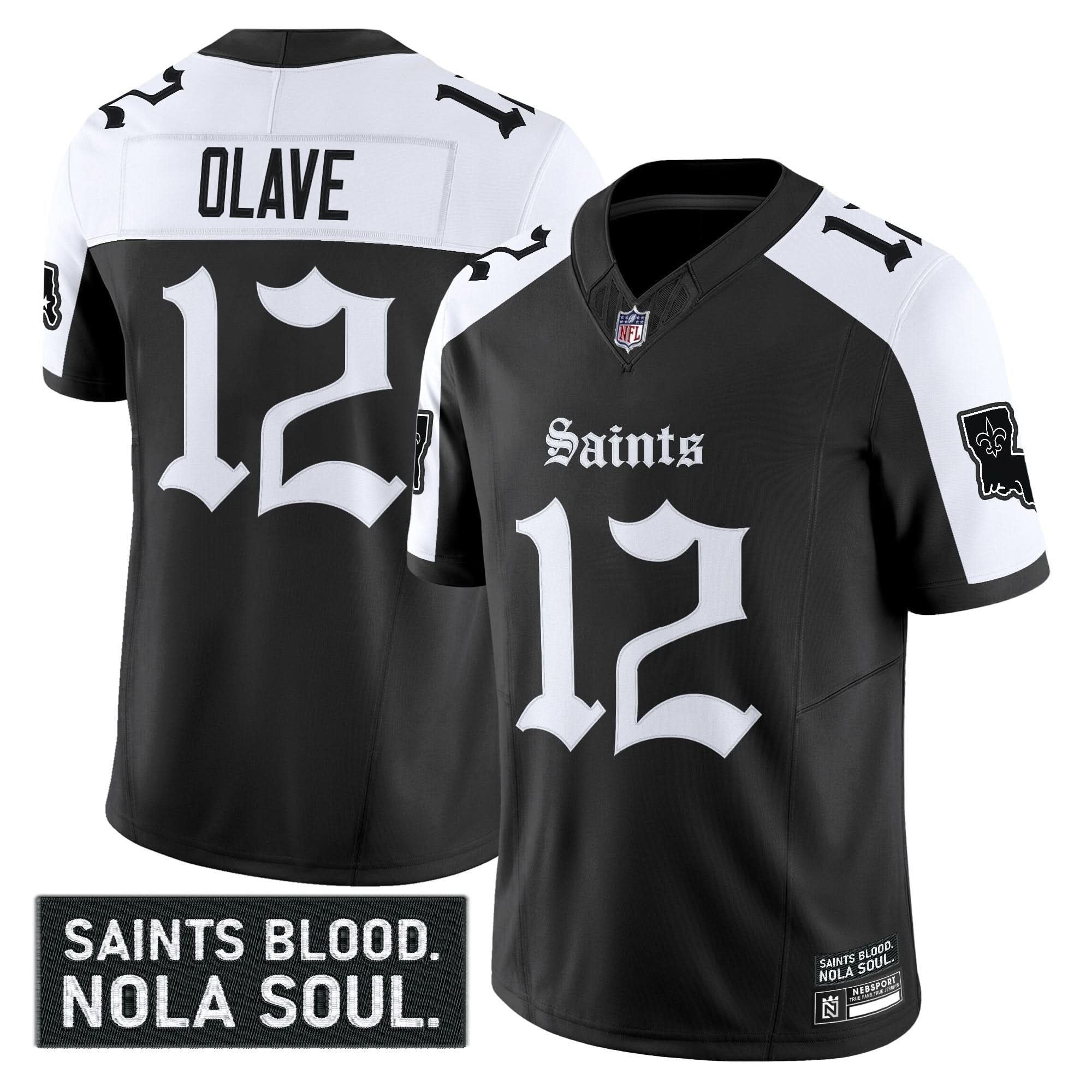 New Orleans Saints 'Gothic Vieux CarrÃ© Edition' Vapor Jersey - All Stitched
