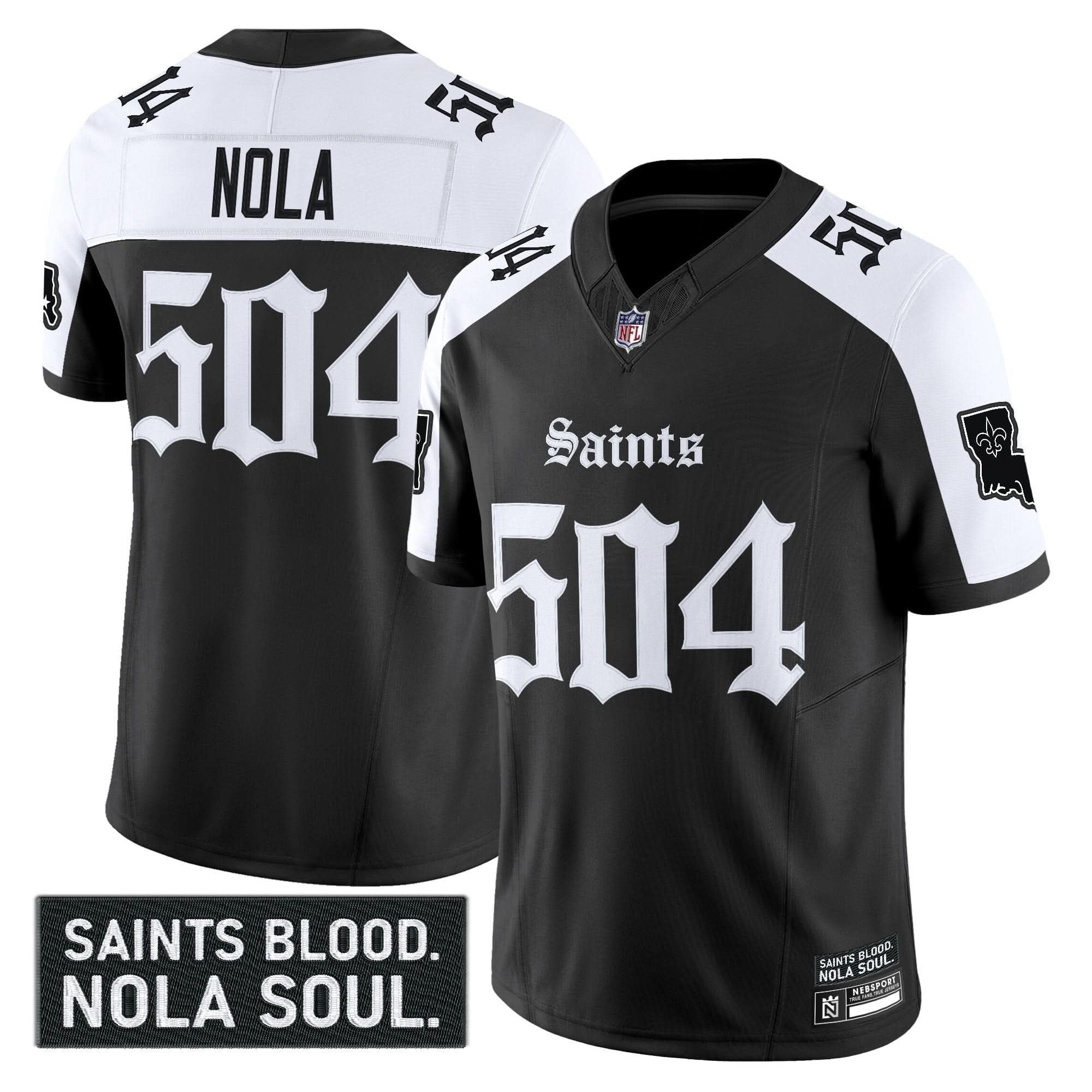 New Orleans Saints 'Gothic Vieux CarrÃ© Edition' Vapor Jersey - All Stitched