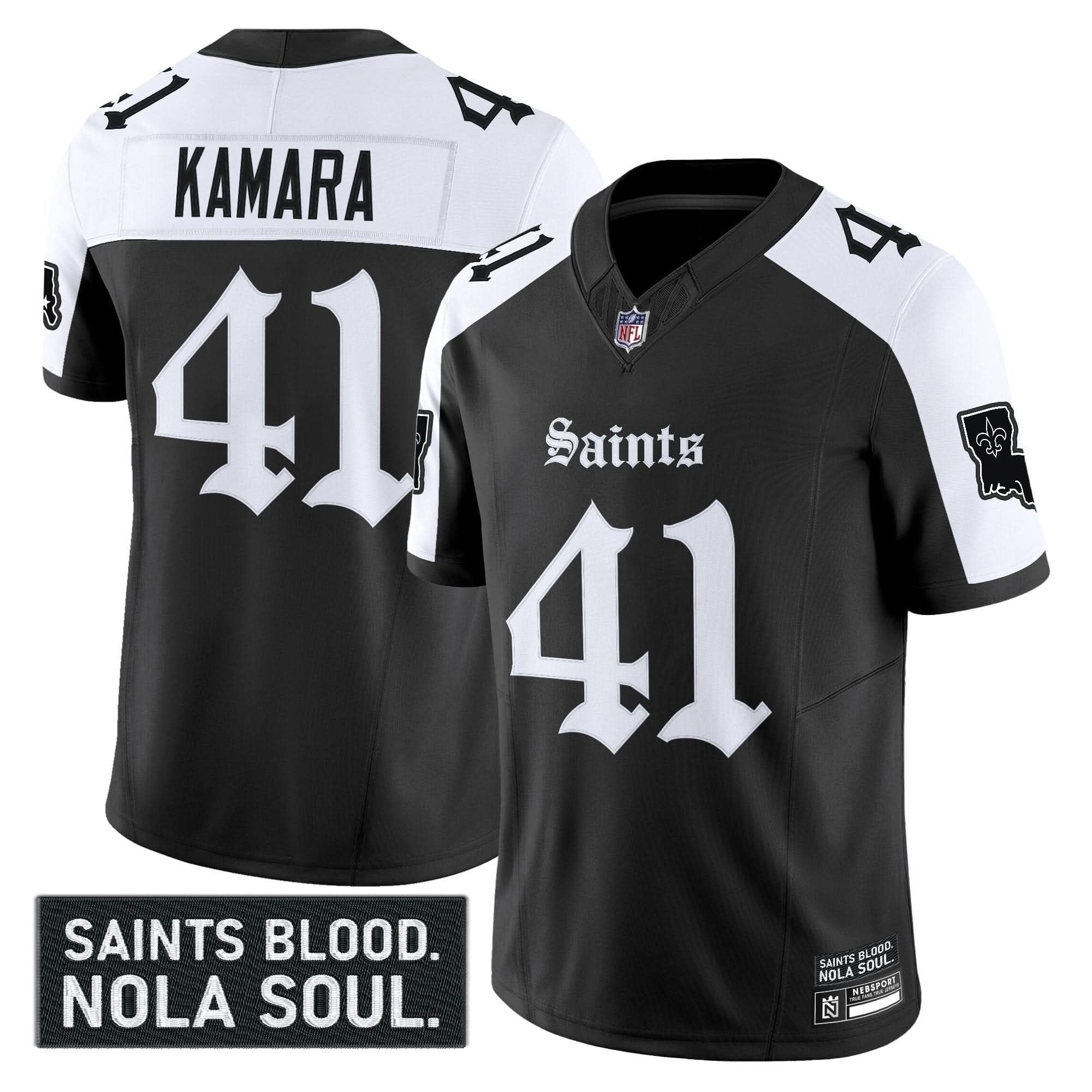 New Orleans Saints 'Gothic Vieux CarrÃ© Edition' Vapor Jersey - All Stitched