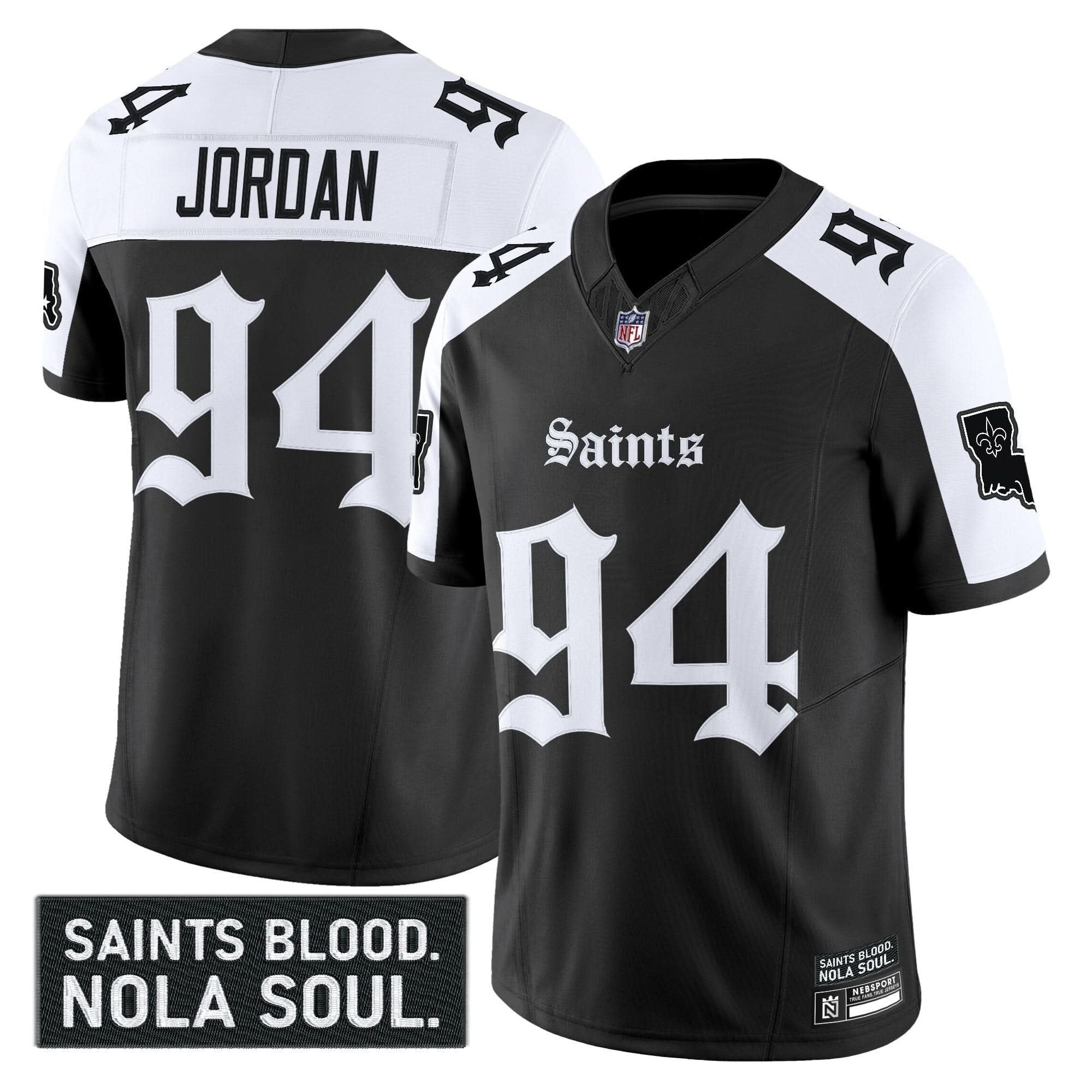New Orleans Saints 'Gothic Vieux CarrÃ© Edition' Vapor Jersey - All Stitched