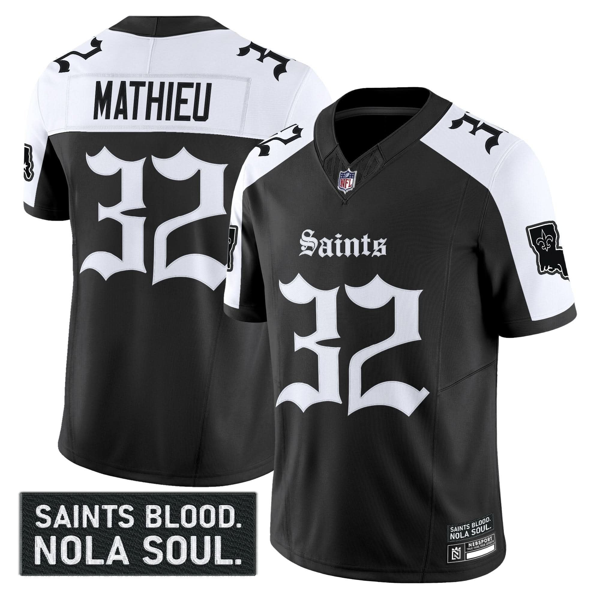New Orleans Saints 'Gothic Vieux CarrÃ© Edition' Vapor Jersey - All Stitched